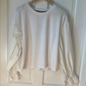 Cupio White Blouse with Puff Sleeves